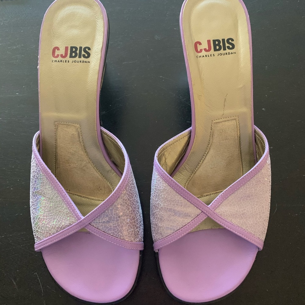 Lilac sparkle heels